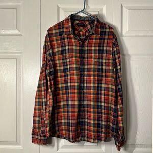 Plaid Lands End women’s cotton button up